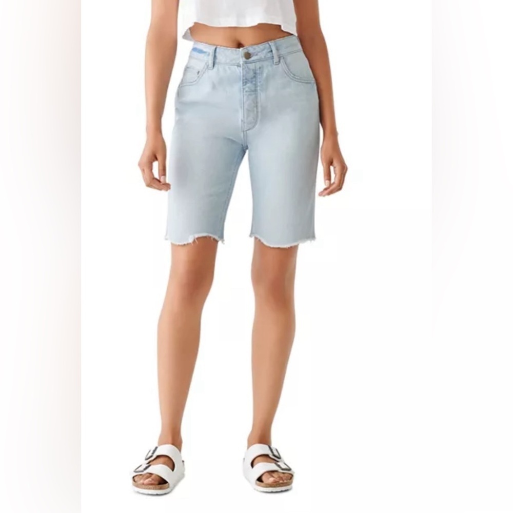 DL1961 Clara Cotton Denim Bermuda Shorts, Size 25